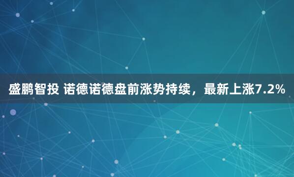 盛鹏智投 诺德诺德盘前涨势持续，最新上涨7.2%