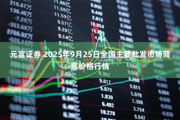 元富证券 2025年9月25日全国主要批发市场茼蒿价格行情